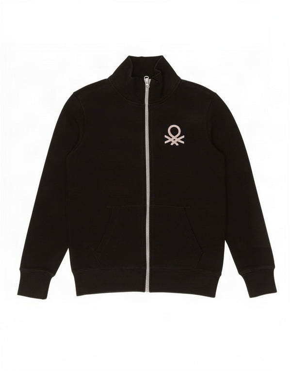 Benetton Chaqueta de chándal con estampado gráfico para niños 11-12 años 2XL Algodón negro