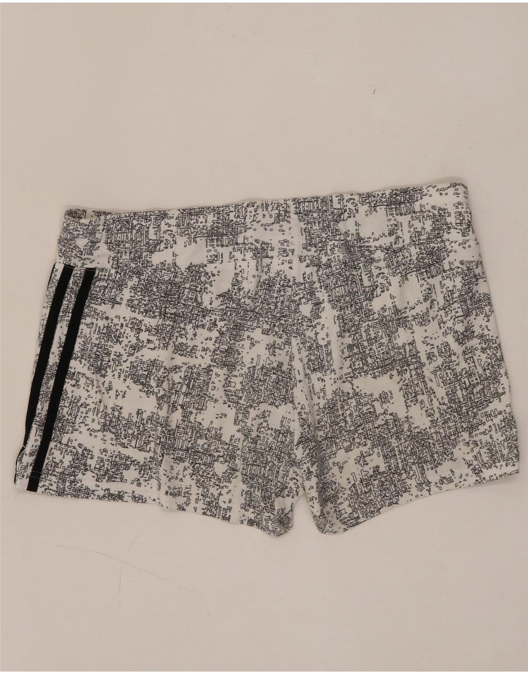 Adidas Mujer Climalite Patrón Abstracto Pantalones Cortos Deportivos Reino Unido 12/14 Mediano Blanco