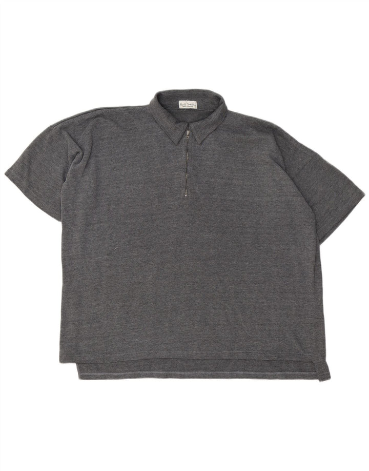 Paul Smith Polo con cuello con cremallera para hombre 2XL Poliéster gris