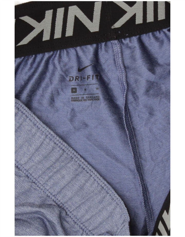 Nike - Pantalones cortos deportivos Dri Fit para mujer, talla 40, poliéster azul medio