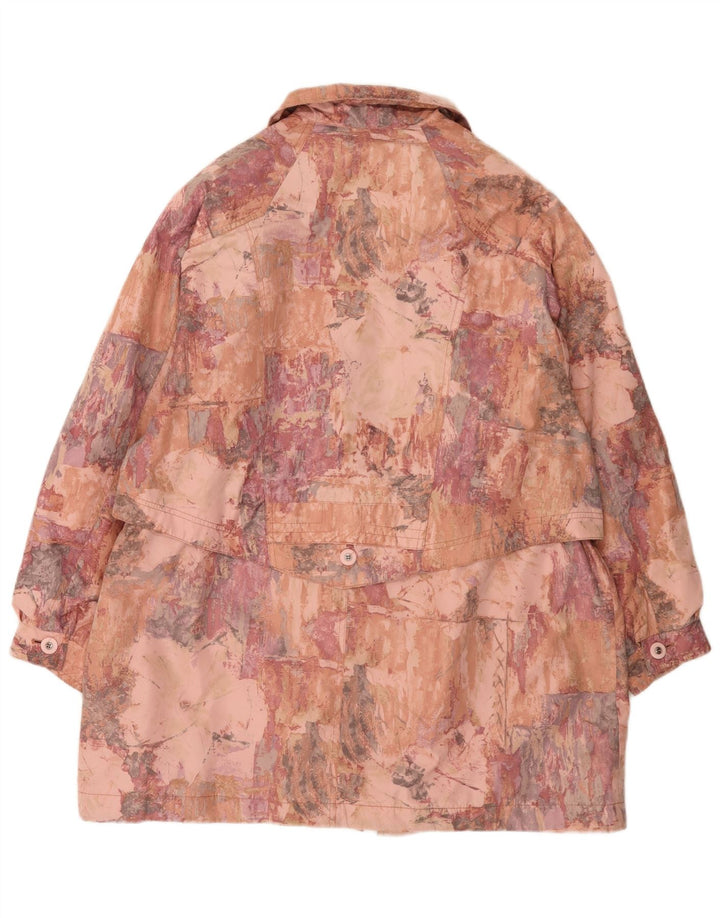 Sympatex Abrigo cortavientos extragrande con estampado abstracto para mujer UK 18 XL Rosa