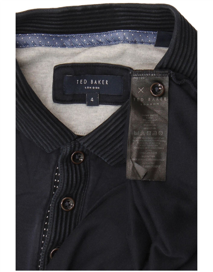 Ted Baker Polo para hombre talla 4 grande algodón azul marino