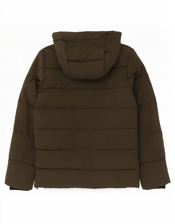 Jack & Jones Hombre Chaqueta Acolchada Con Capucha Gráfica UK 38 Verde Medio