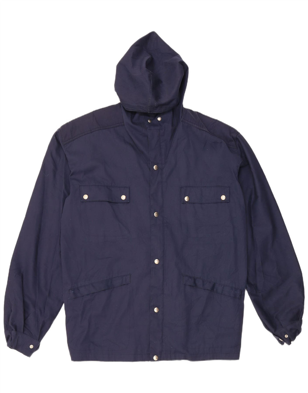 Vintage hombres con capucha chaqueta utilitaria IT 54 2XL azul marino