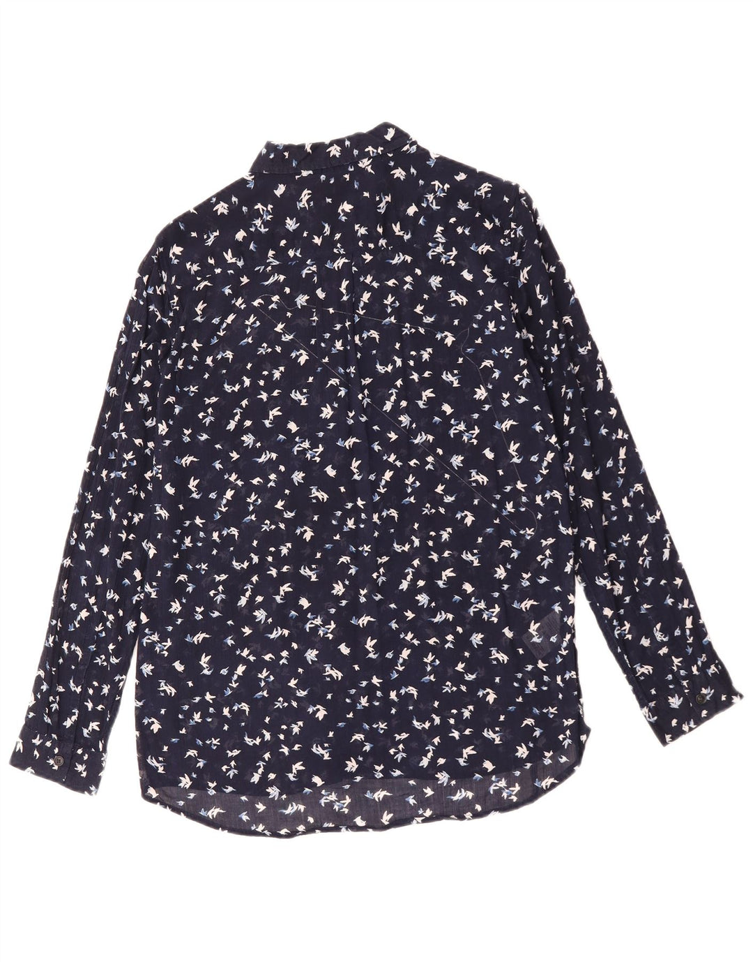 Eddie Bauer Camisa con patrón abstracto para mujer Reino Unido 46 Grande Algodón azul marino