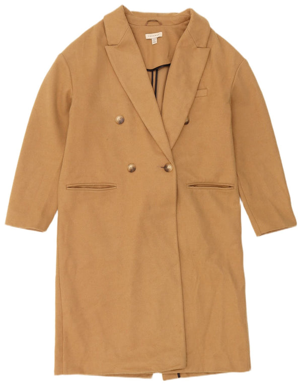 Topshop Abrigo de doble botonadura para mujer UK 42 Poliéster beige medio