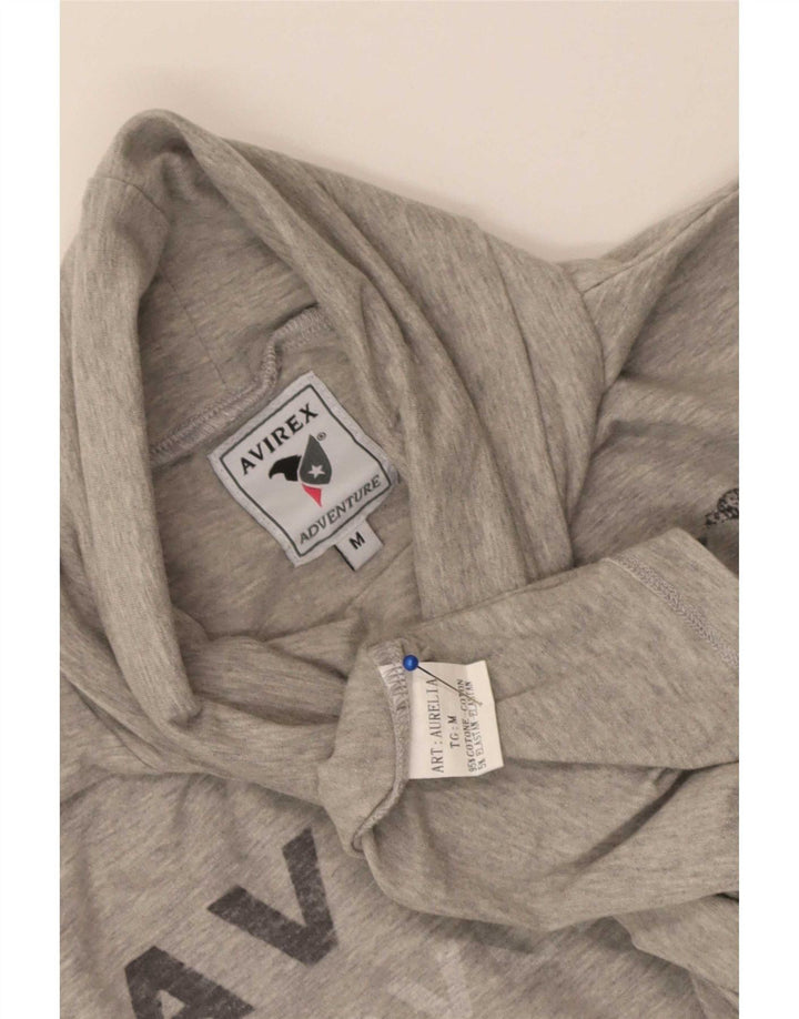 Avirex Top gráfico para mujer manga larga UK 42 Algodón gris medio