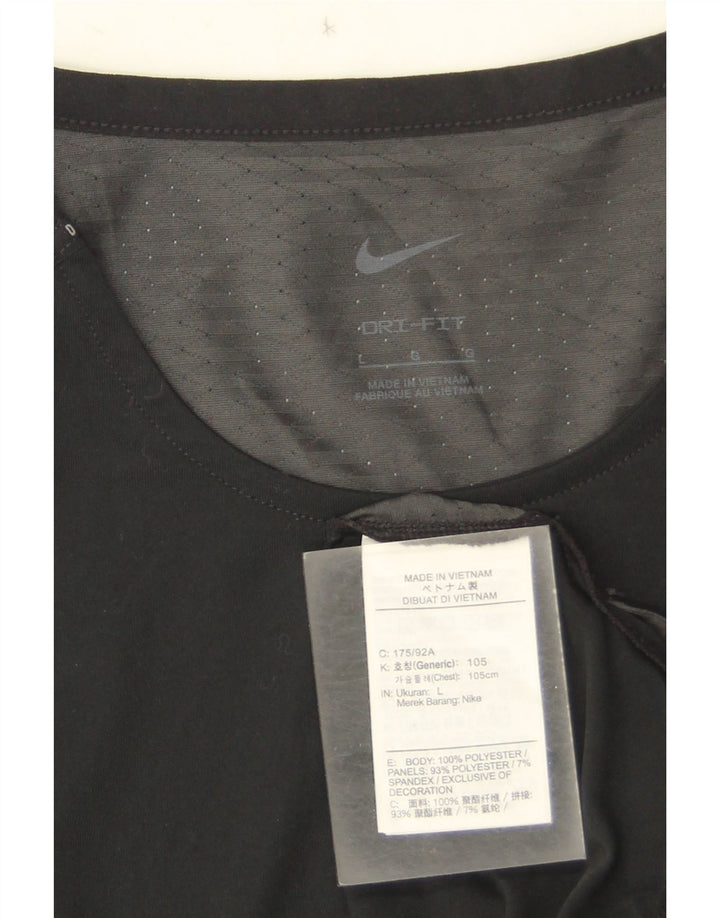 Nike - Camiseta Dri Fit para hombre, talla grande, poliéster de camuflaje negro