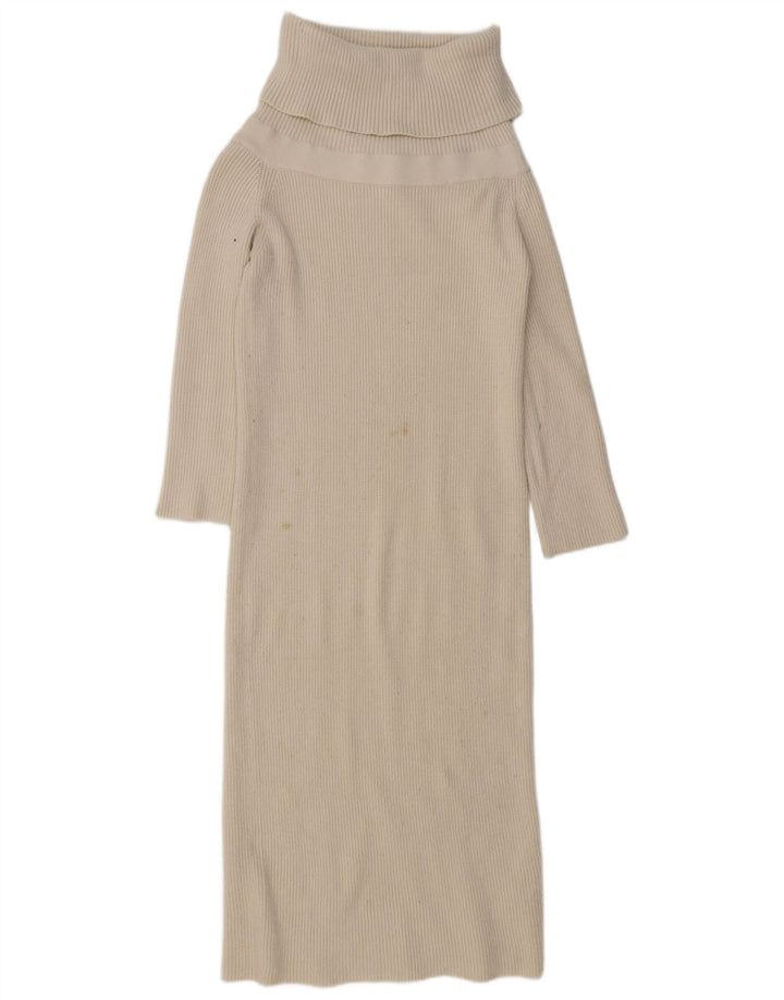 Zara Vestido tipo jersey para mujer UK 44 Viscosa beige medio