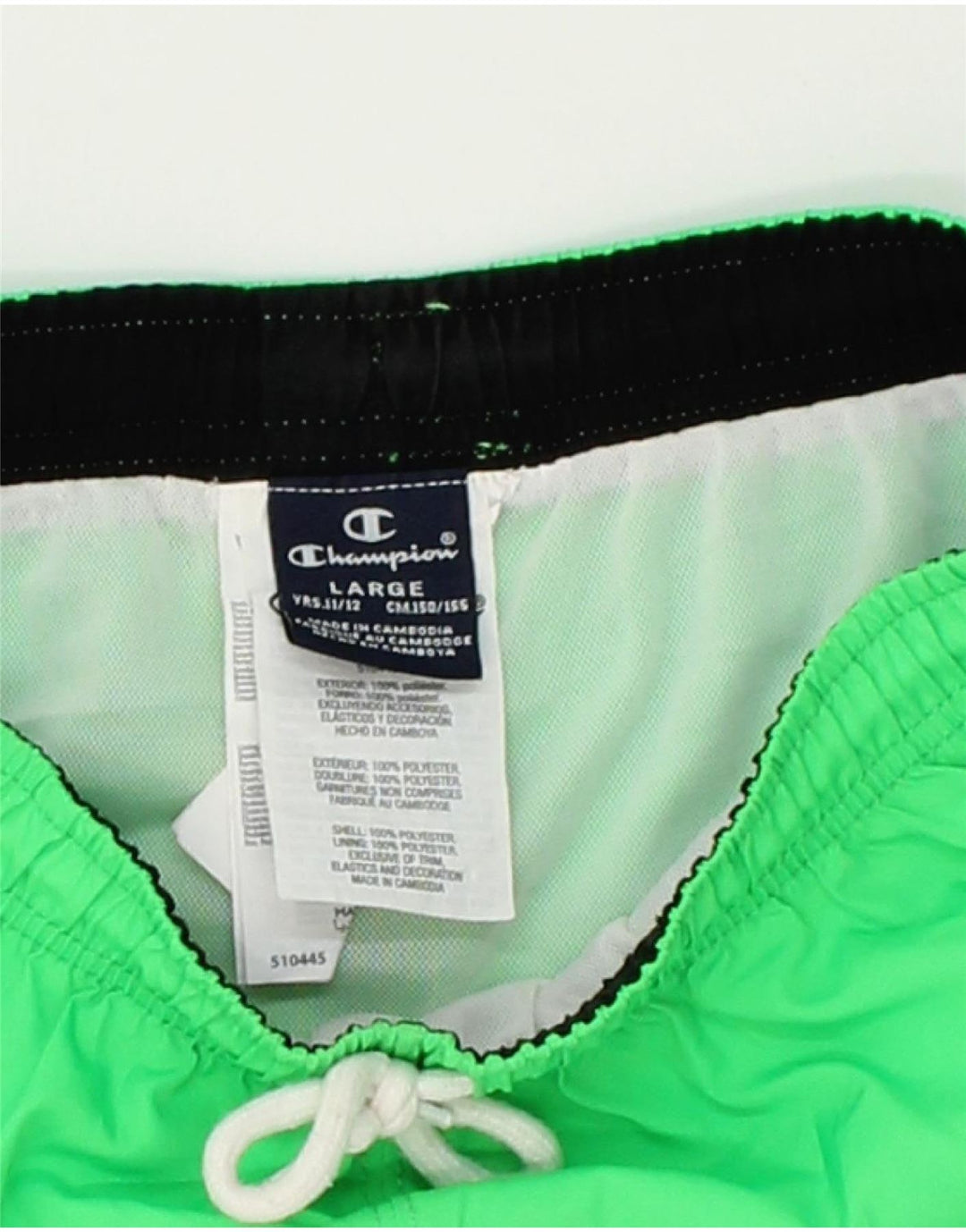 CHAMPION Boys Sport Shorts 11-12 Years Large Green Polyester Vintage Champion and Second-Hand Champion from Messina Hembry 