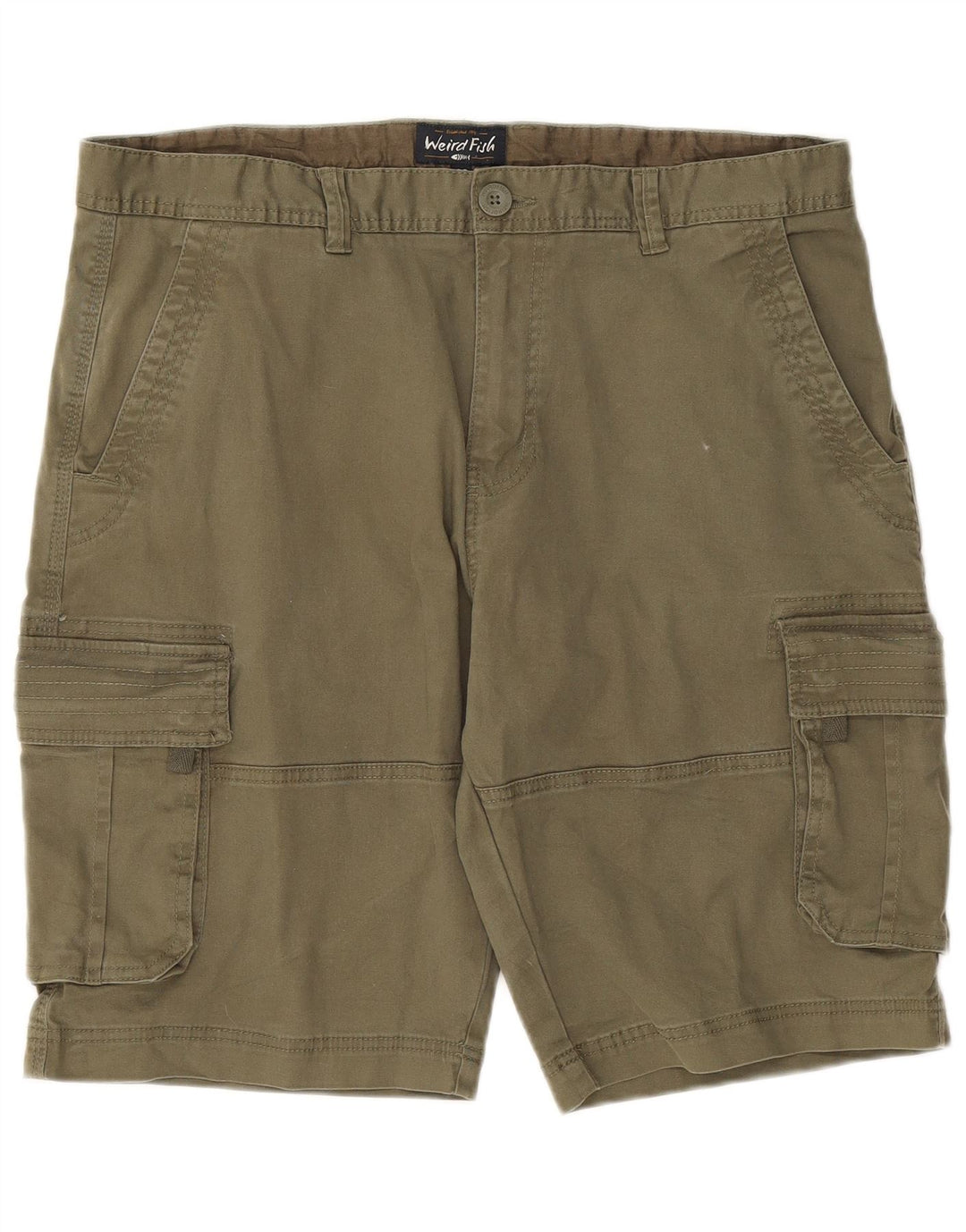 Weird Fish Pantalones cortos cargo para hombre W38 XL Algodón caqui