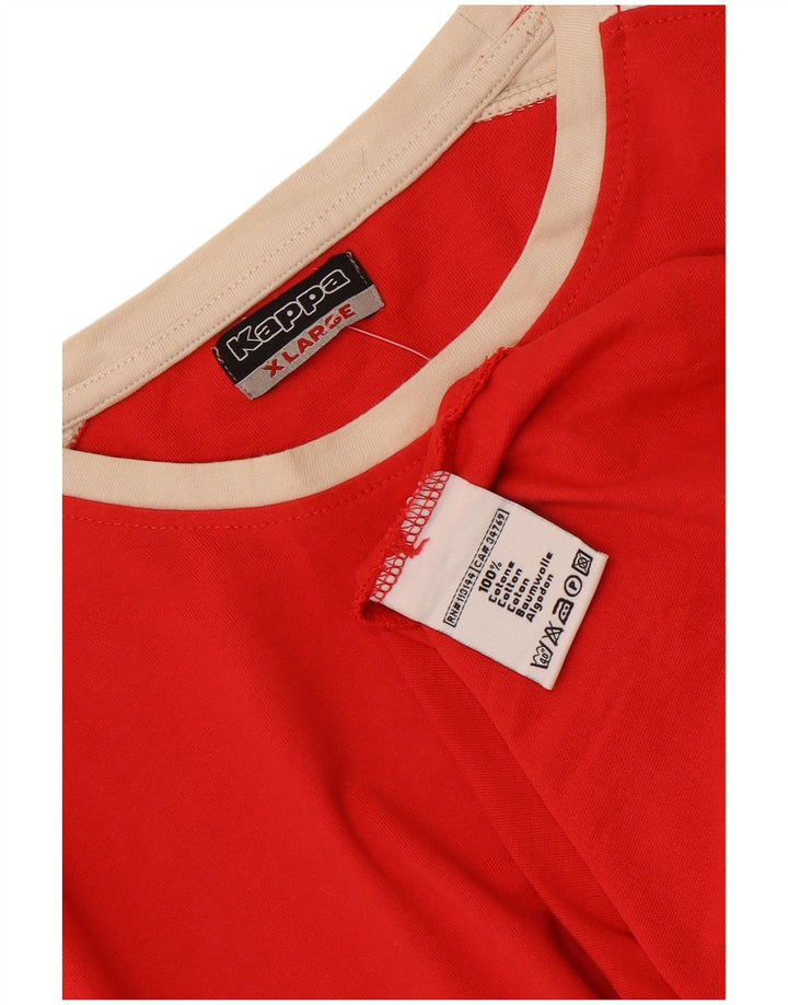 Kappa Hombre Top Manga Larga XL Rojo Colorblock Algodón