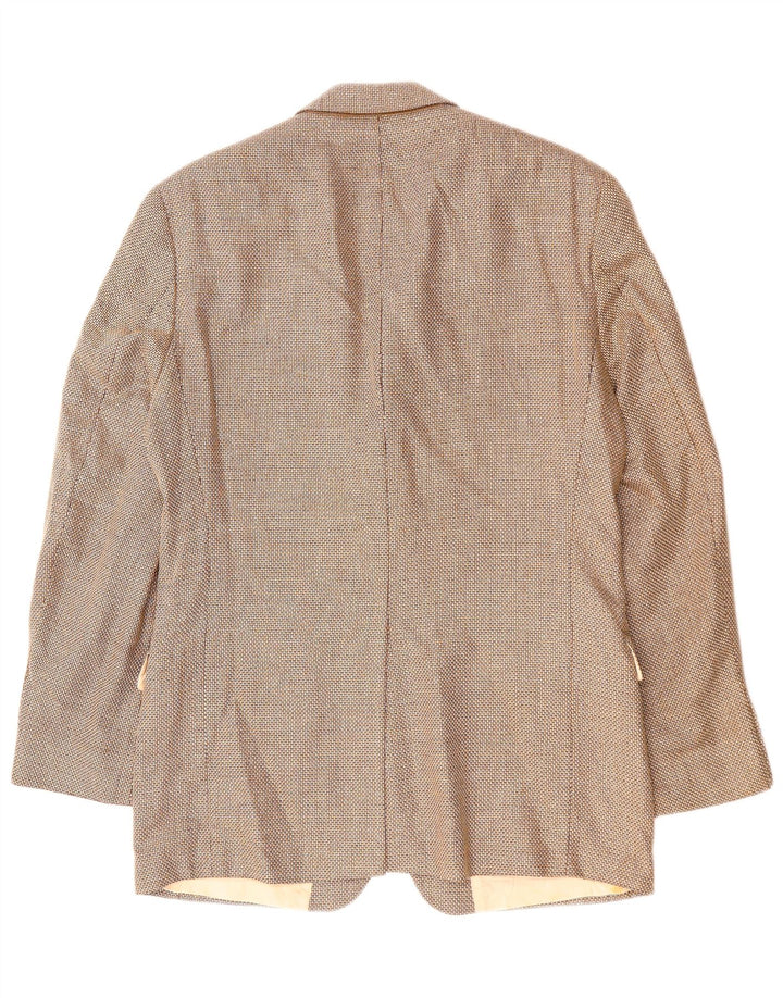 HUGO BOSS Chaqueta tipo blazer de 2 botones para hombre UK 38 Seda marrón medio