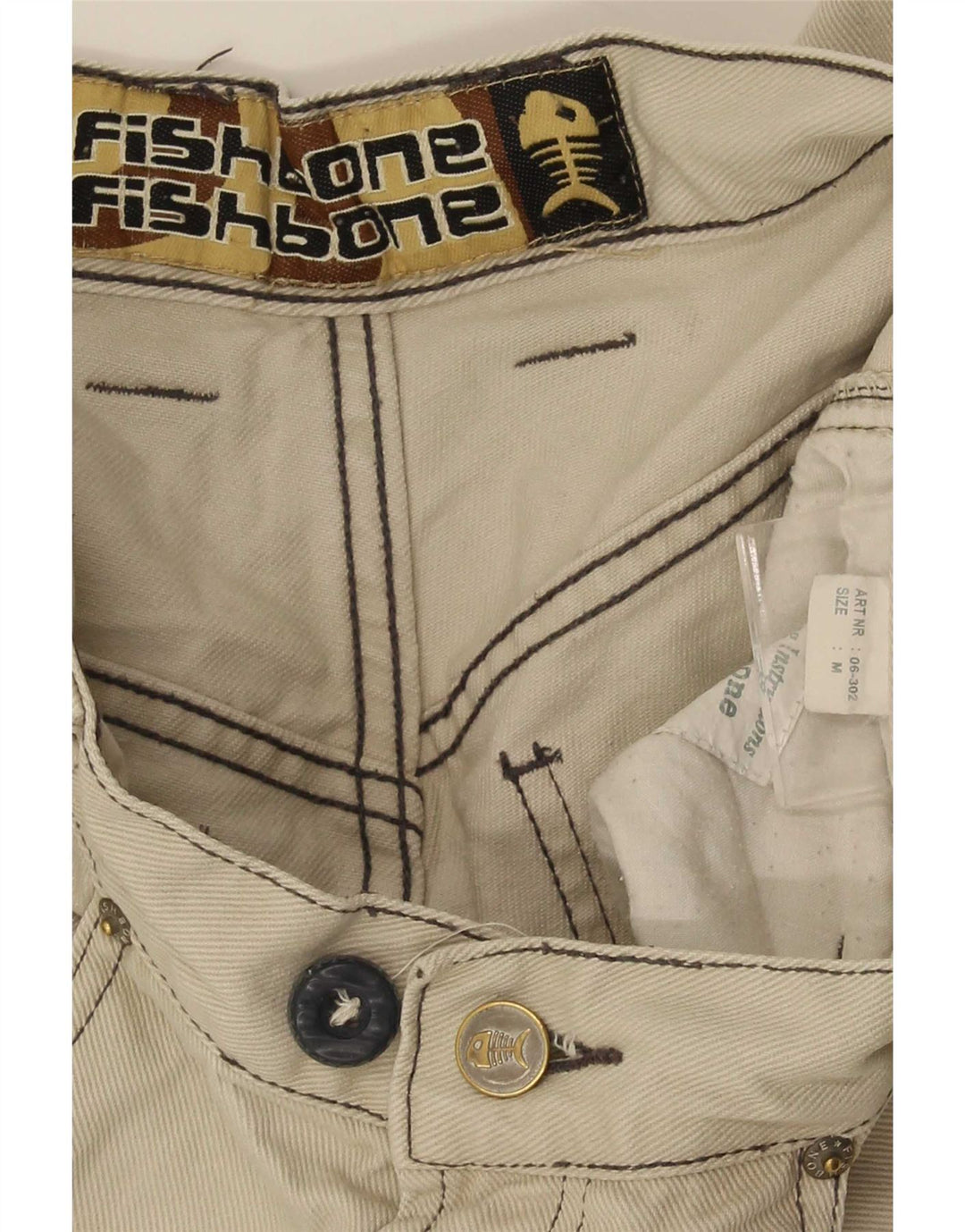 Fishbone - Pantalón cargo recto para hombre, talla mediana, W32 L30, color beige