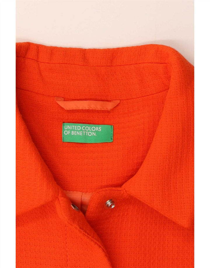 Benetton Abrigo De Manga 3/4 Para Mujer UK 8 Small Rojo
