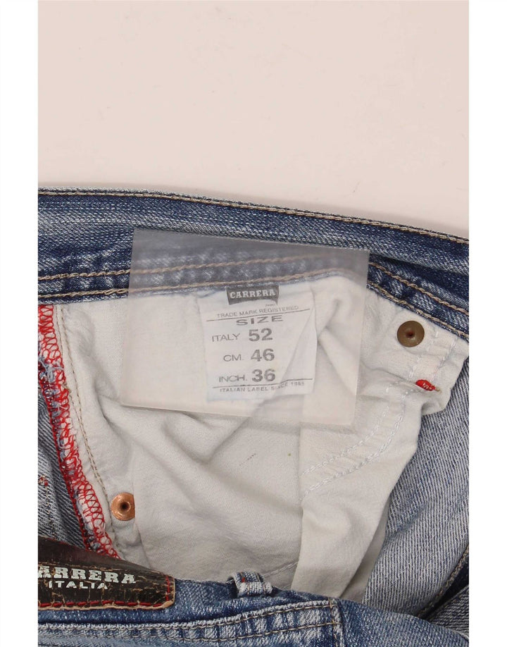 Carrera Jeans Rectos Para Hombre W36 L30 Algodón Azul