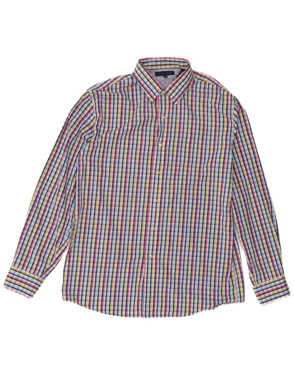 Tommy Hilfiger Camisa para hombre Talla 16 16 1/2 Grande Algodón a cuadros multicolor