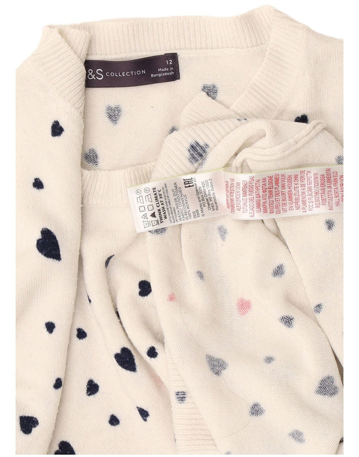 Marks & Spencer Jersey con Cuello Barco para Mujer UK 12 Medium White Heart