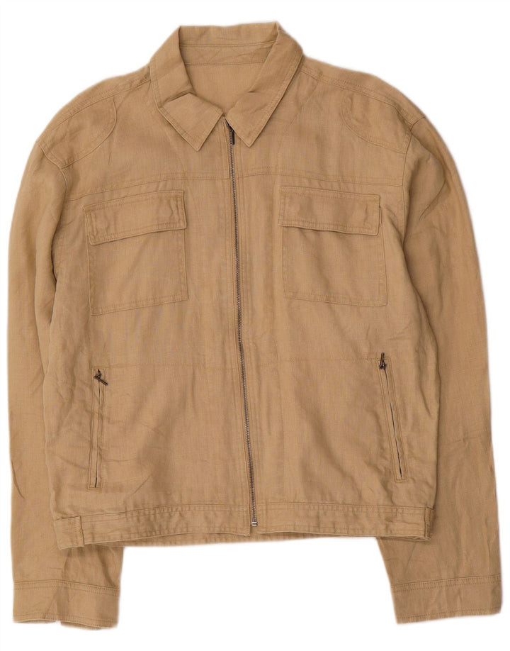 Pal Zileri Chaqueta utilitaria para mujer IT 52 2XL Beige Lino