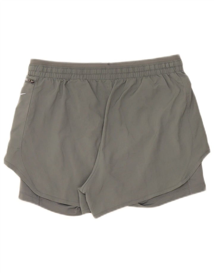 Nike - Pantalones cortos deportivos Dri Fit para mujer, talla 40, poliéster gris medio