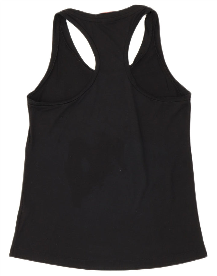Nike Mujer Gráfico Chaleco Top UK 10 Pequeño Poliéster Negro