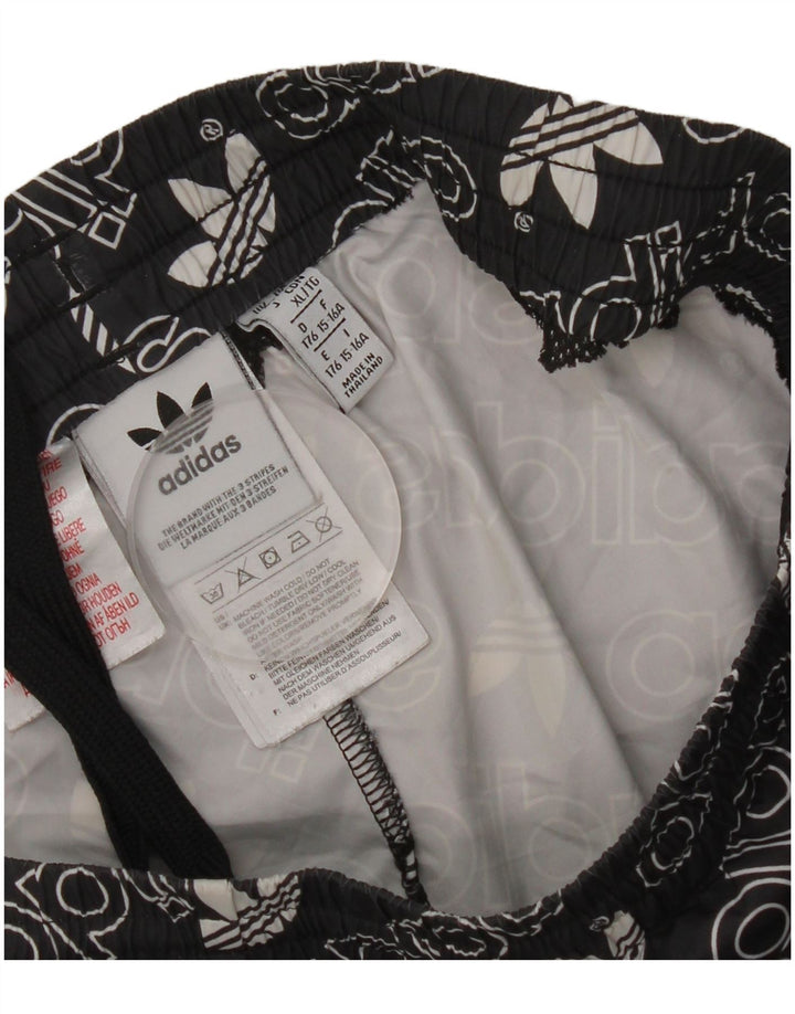 Adidas Pantalones cortos deportivos con gráfico para niños 15-16 años Negro Poliéster