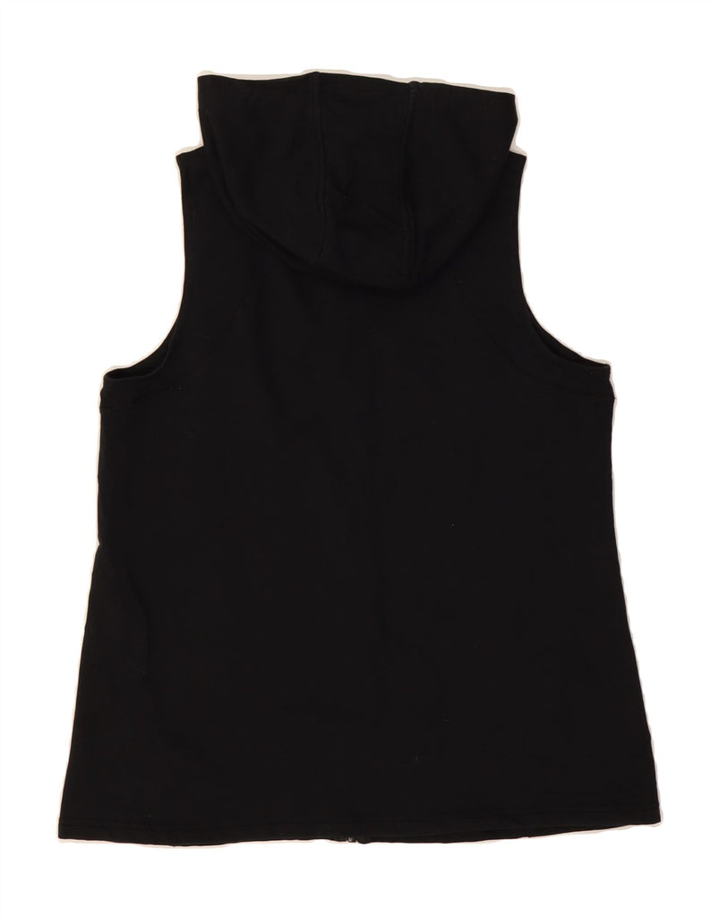RALPH LAUREN Womens Sleeveless Zip Hoodie Sweater UK 14 Medium Black Vintage Ralph Lauren and Second-Hand Ralph Lauren from Messina Hembry 