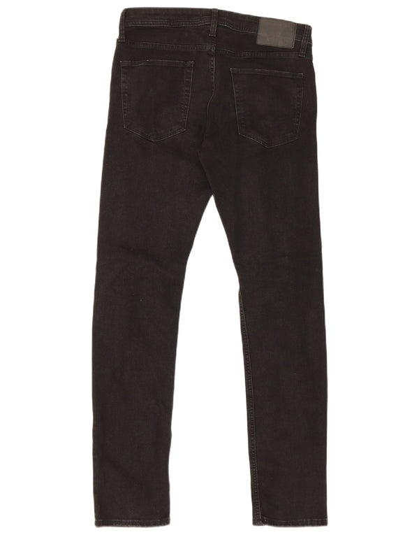 Jack & Jones Hombre GLENN Vaqueros ajustados desgastados W31 L32 Algodón negro