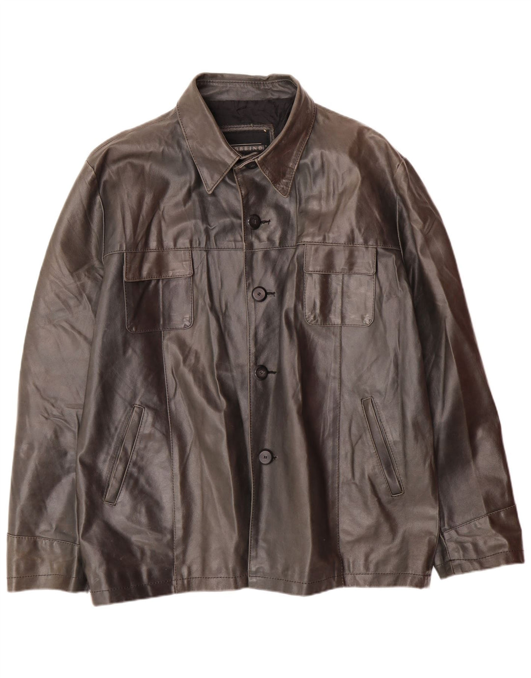 SORBINO Chaqueta de cuero para hombre ES 42 XL Gris