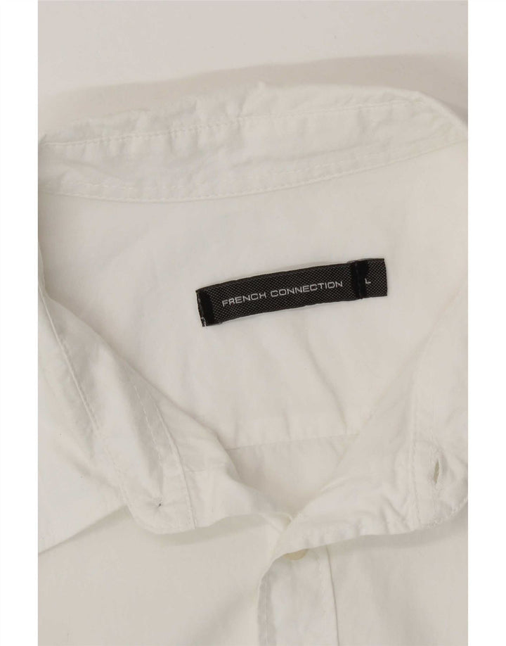 Camisa para hombre French Connection Grande de algodón blanco