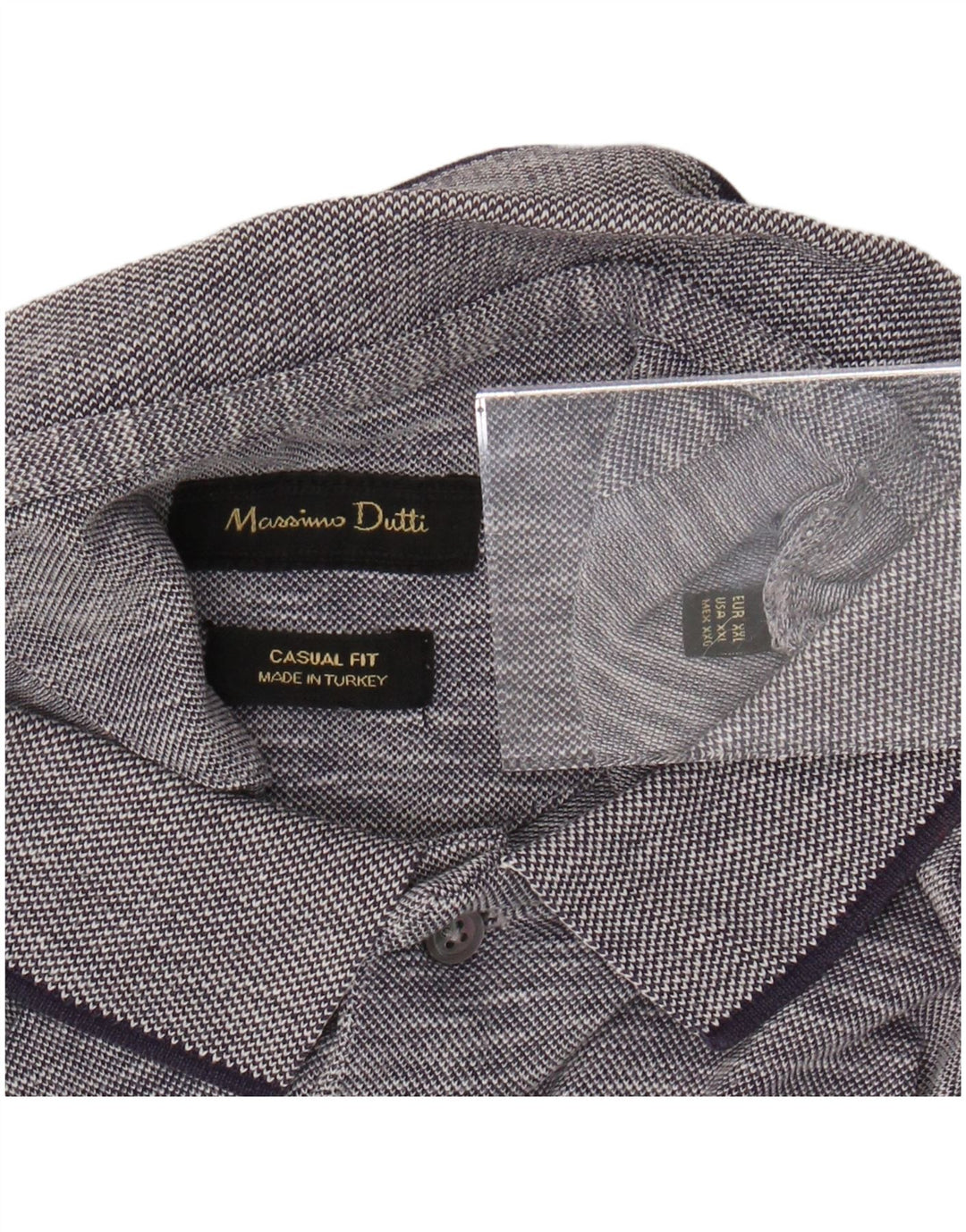 MASSIMO DUTTI Polo Casual Fit Hombre 2XL Azul Marino Moteado