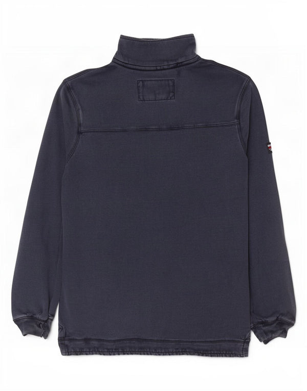 Superdry Sudadera con cuello y cremallera para hombre, jersey de algodón azul marino mediano