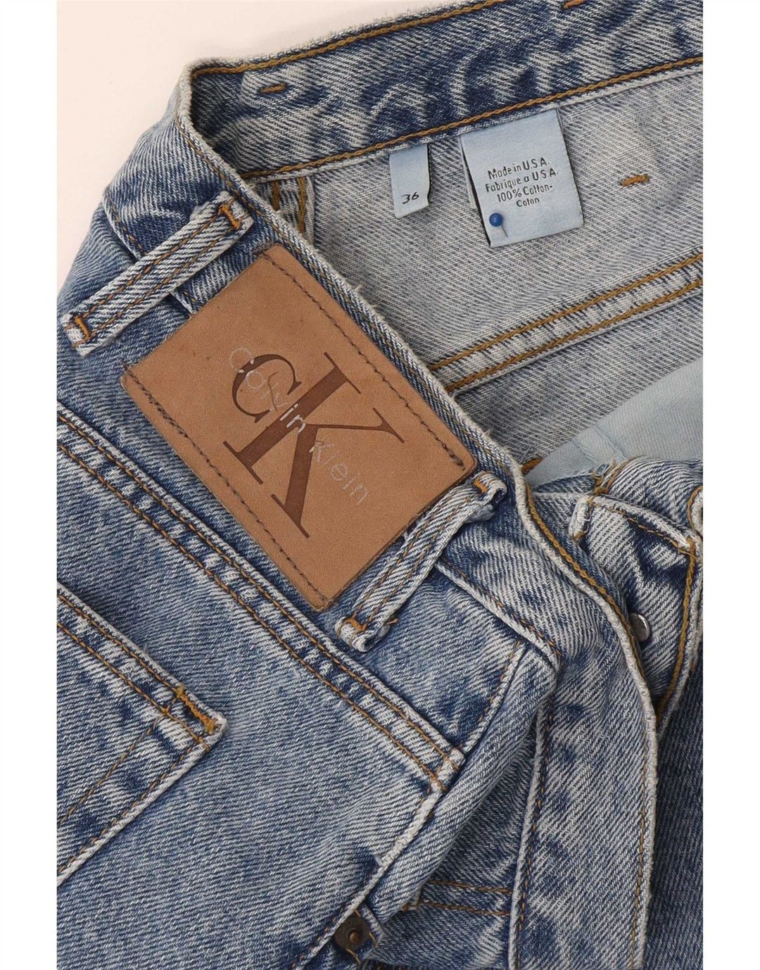 Calvin Klein Pantalones cortos de mezclilla para hombre W36 Algodón azul grande