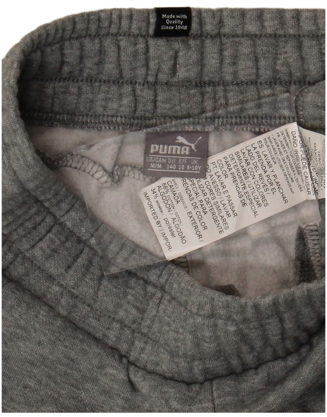 PUMA Pantalones de chándal para niño Joggers 9-10 años Gris Algodón