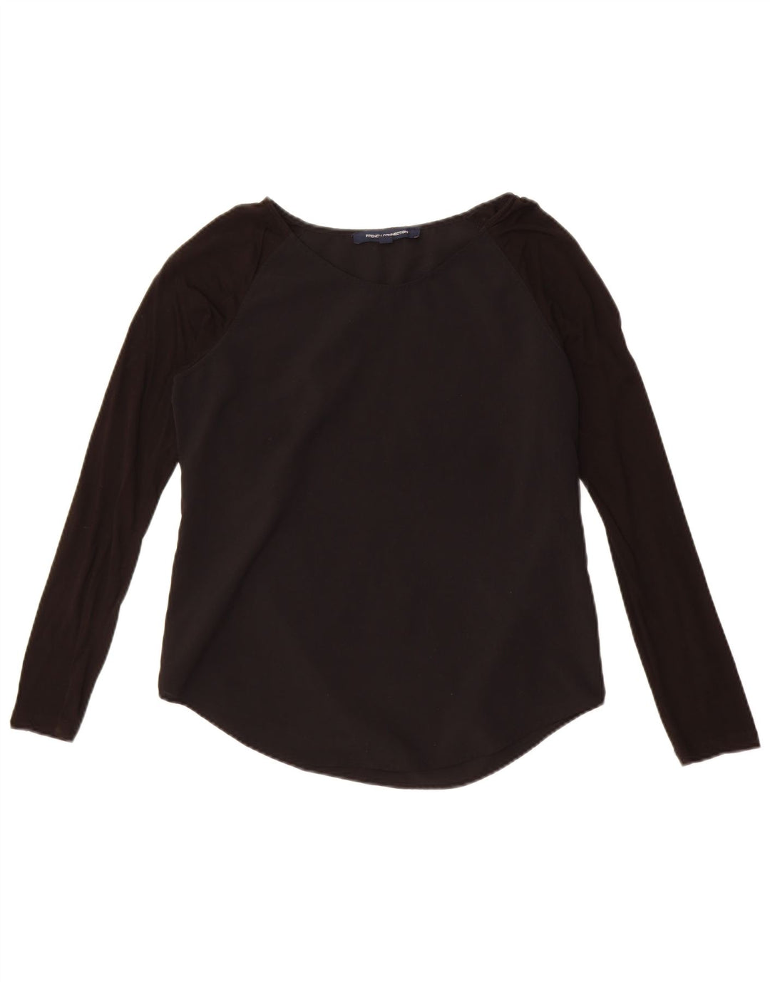 French Connection Blusa de manga larga para mujer UK 40 Small Lyocell negro