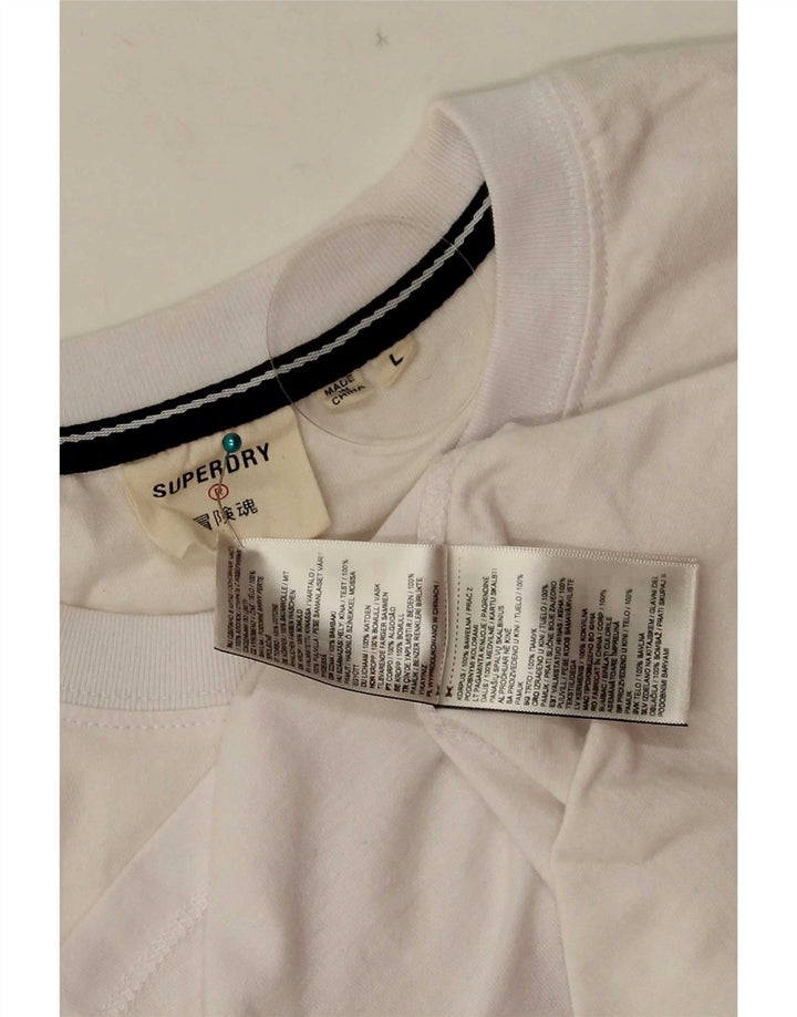 Superdry Camiseta con gráfico gráfico para hombre, talla grande, algodón blanco