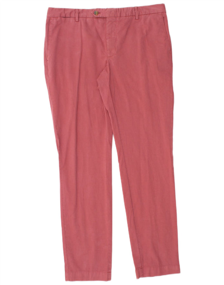 Hackett Mens Slim Traje Pantalones W33 L31 Algodón Rosa