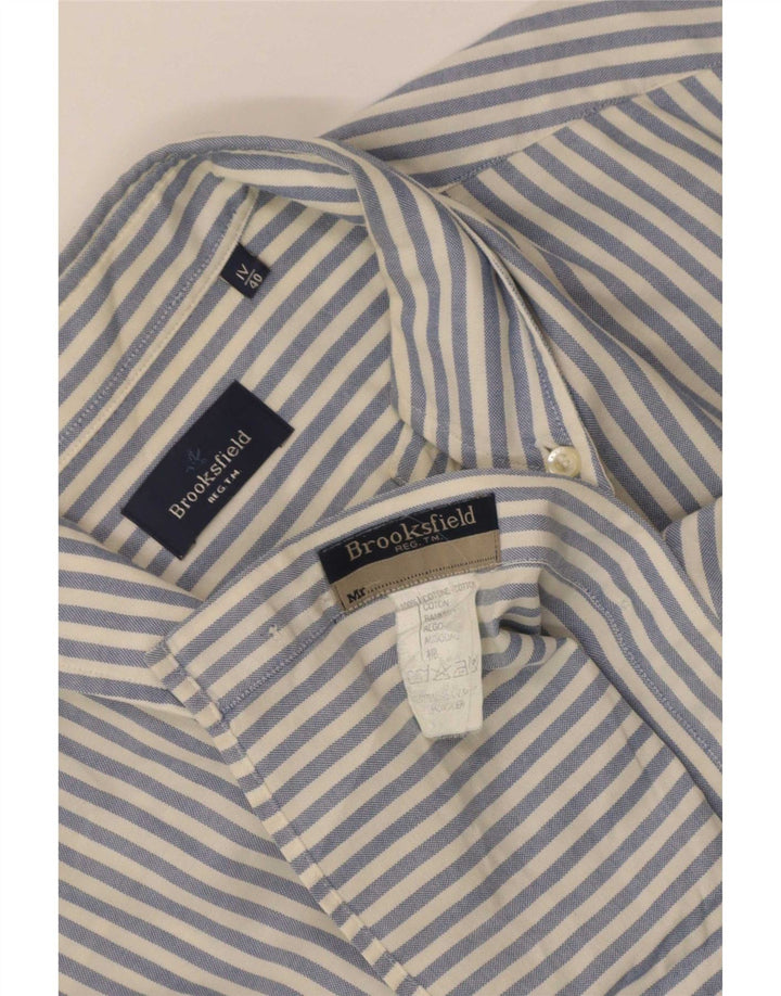 Brooksfield Camisa para hombre Talla 40 Algodón a rayas azul medio
