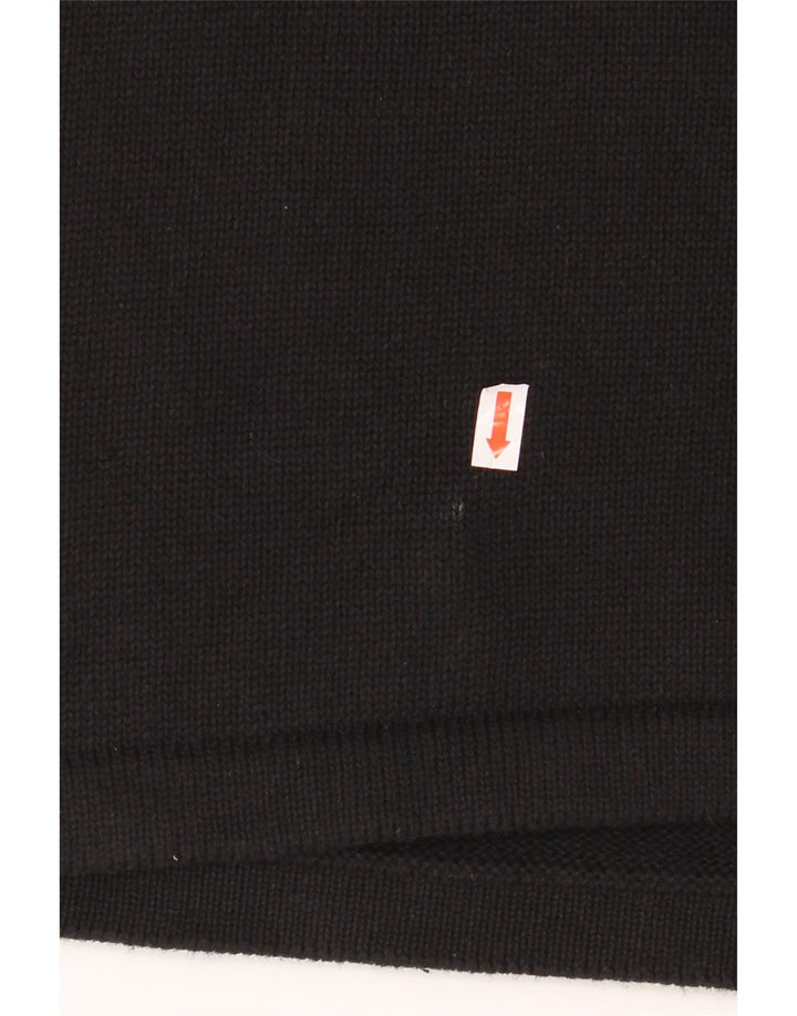 EDDIE BAUER Mens Zip Neck Jumper Sweater XL Black Cotton Vintage Eddie Bauer and Second-Hand Eddie Bauer from Messina Hembry 