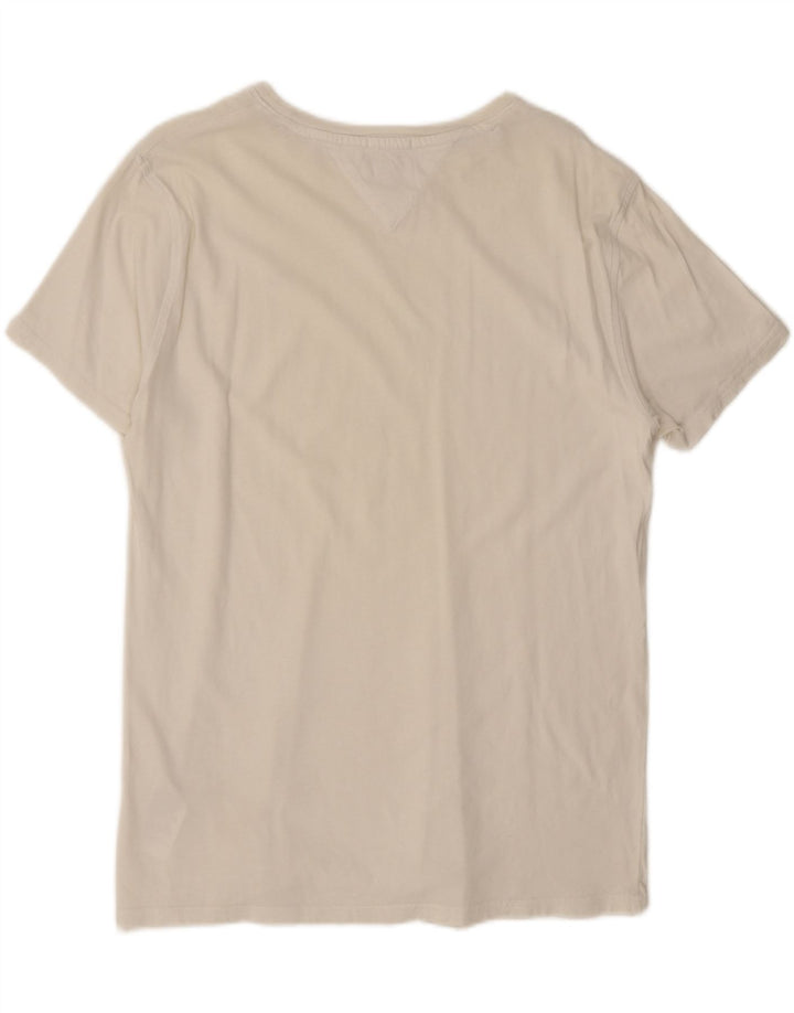 Tommy Hilfiger Camiseta Regular Fit para Hombre Top Medium White Cotton