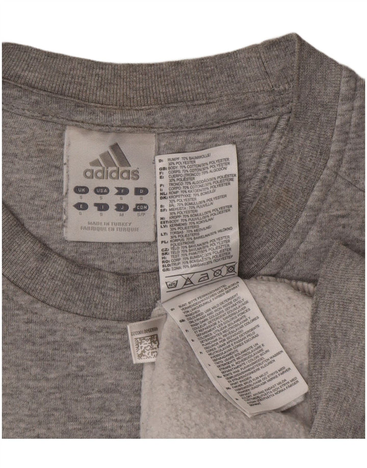 Adidas Hombre Graphic Sudadera Jumper Pequeño Gris Algodón