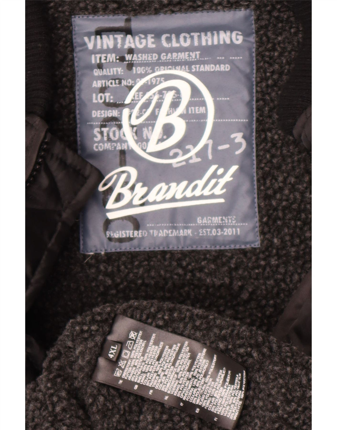 Brandit Chaqueta acolchada con forro para hombre UK 48 4XL Poliéster negro