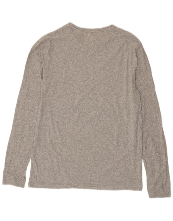 JACK WILLS Camiseta Hombre Manga Larga Algodón Gris Medio