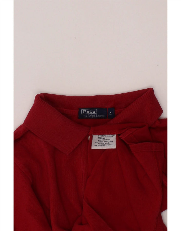POLO RALPH LAUREN Polo Manga Larga Niño 3-4 Años Rojo Algodón