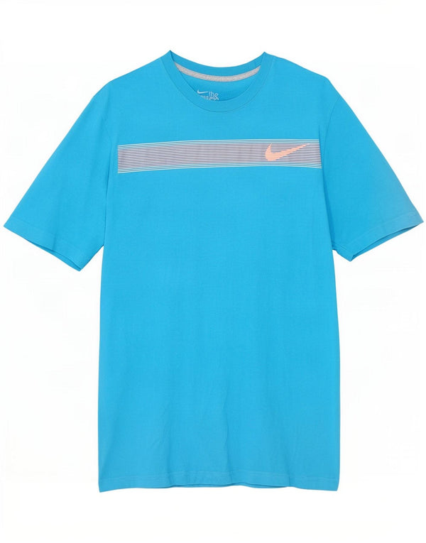 Nike Camiseta con gráfico de corte regular para hombre, talla pequeña, algodón azul