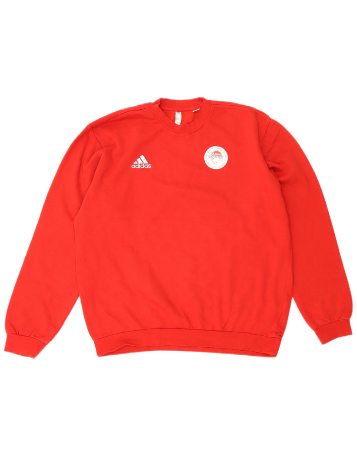 Adidas Hombre Graphic Sudadera Jumper Grande Rojo Algodón