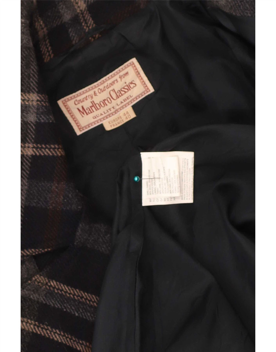 Marlboro Classics Gabardina para mujer IT 44 Medium Black Check