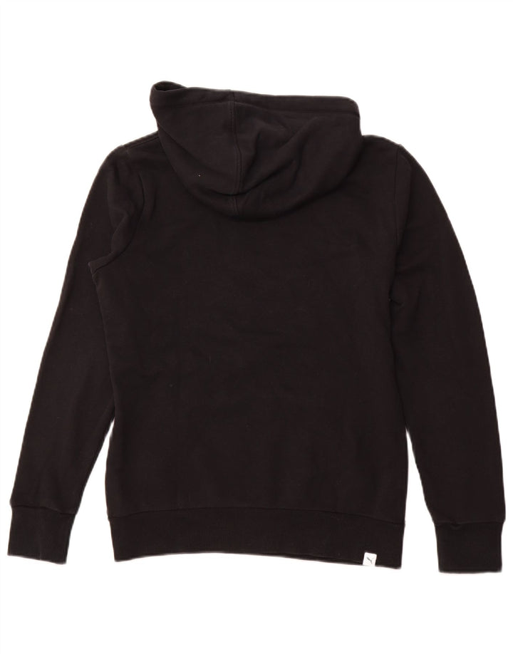 PUMA Sudadera con capucha gráfica para mujer UK 12 Medium Black Cotton