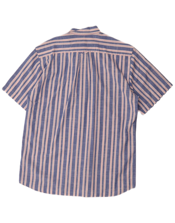 Camisa Gant Regular Fit De Manga Corta De Algodón A Rayas Azul Medio |