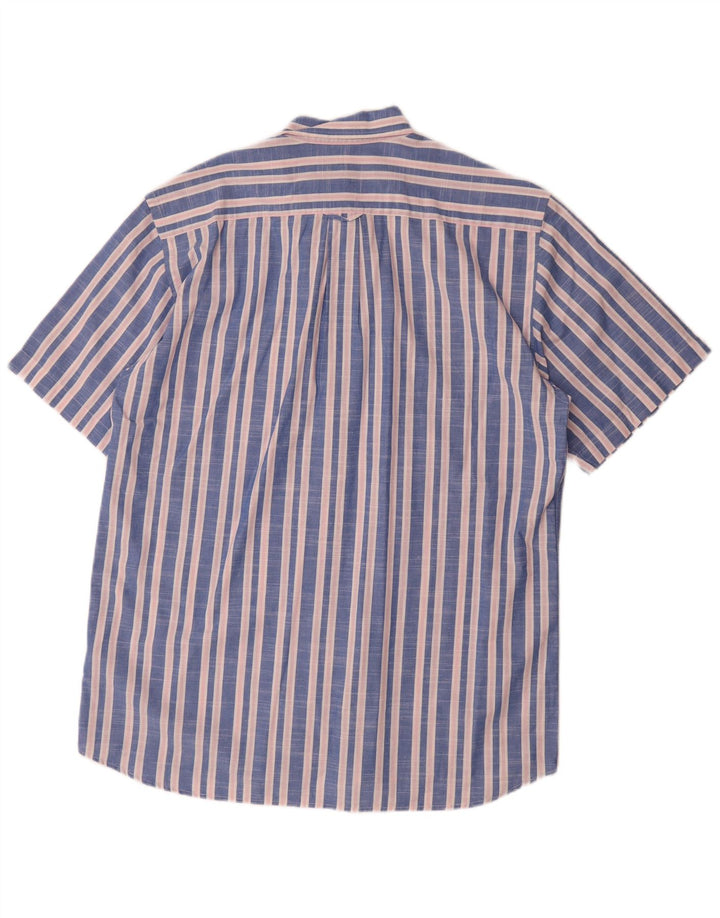 Camisa Gant Regular Fit De Manga Corta De Algodón A Rayas Azul Medio |